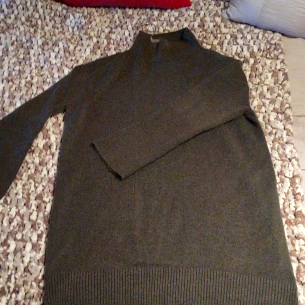 Olive Green Bell Sleeve Sweater Dress